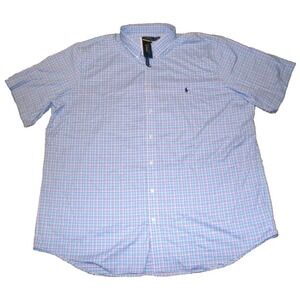POLO RALPH LAUREN MEN'S S/S BUTTON UP SHIRT~XL-TALL~PERFORMANCE STYLE~PLAID~NWT